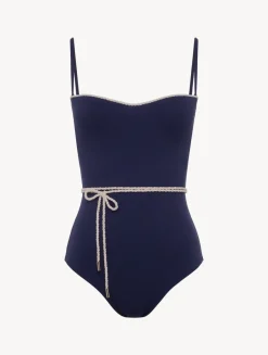 La Perla Bañador Con Aros Y Monograma Marino