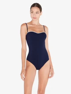 La Perla Bañador Con Aros Y Monograma Marino