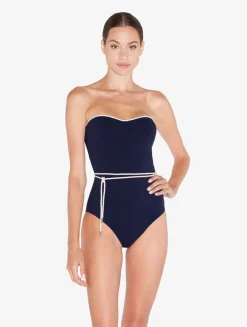 La Perla Bañador Con Aros Y Monograma Marino