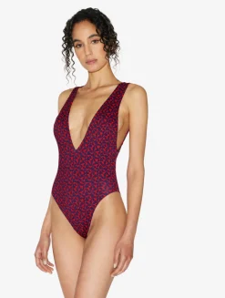 La Perla Bañador Con Cinturón De Color Rojo Y Azul