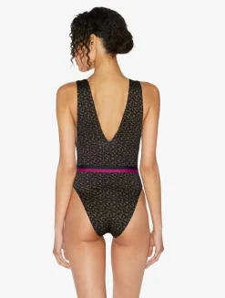 La Perla Bañador Con Cinturón De Color Verde Oscuro Y Negro