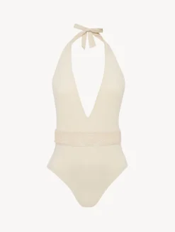 La Perla Bañador De Color Champán Con Cuentas