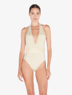 La Perla Bañador De Color Champán Con Cuentas