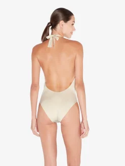 La Perla Bañador De Color Champán Con Cuentas