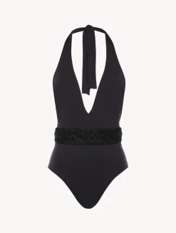 La Perla Bañador De Color Con Cuentas