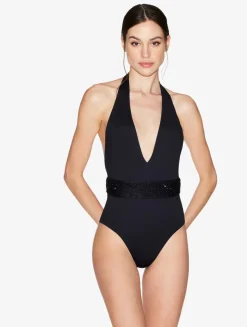 La Perla Bañador De Color Con Cuentas