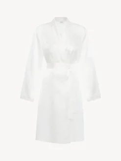 La Perla Bata Corta De Seda Blanca