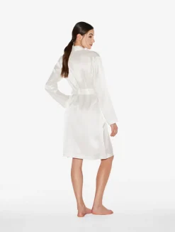 La Perla Bata Corta De Seda Blanca