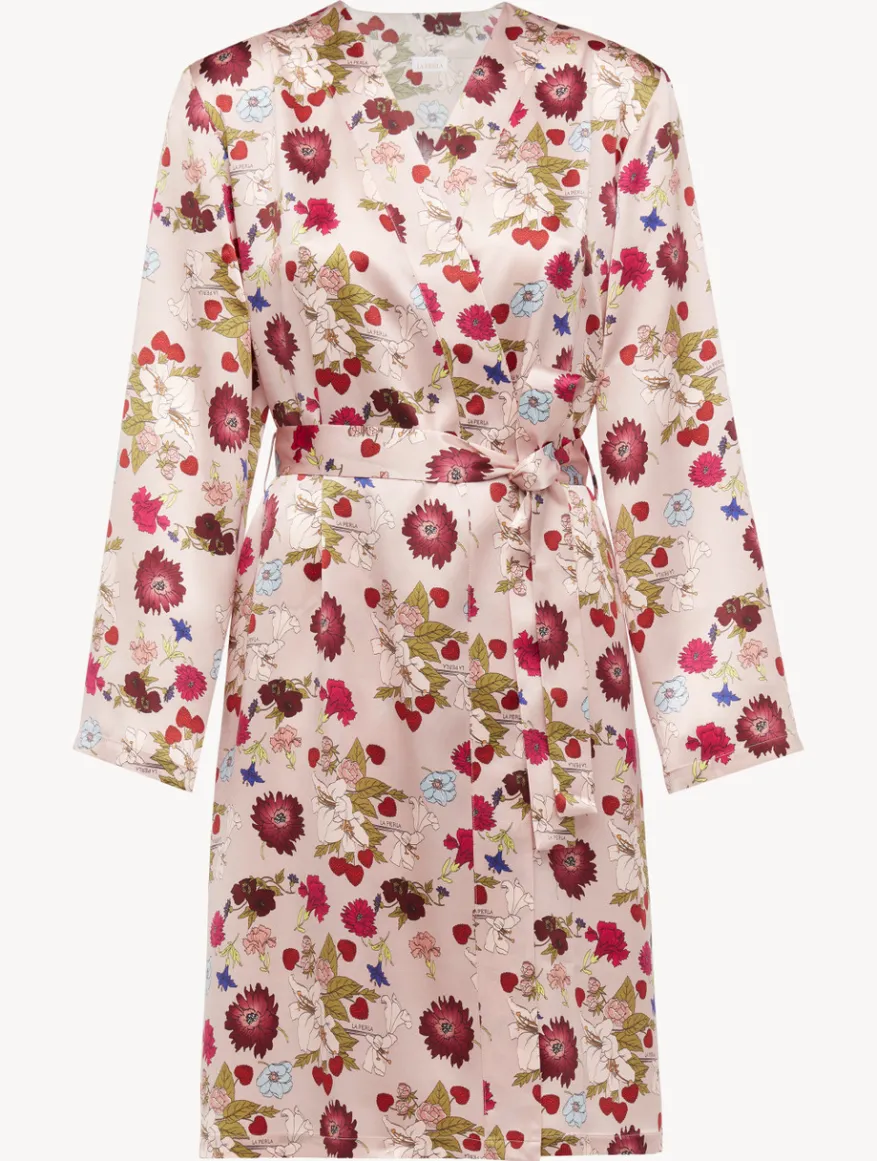 La Perla Bata Corta De Seda Con Estampado De Flores