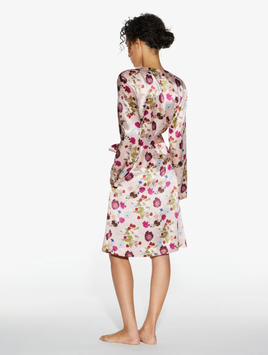 La Perla Bata Corta De Seda Con Estampado De Flores