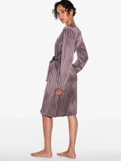 La Perla Bata Corta De Seda Con Estampado De Rayas