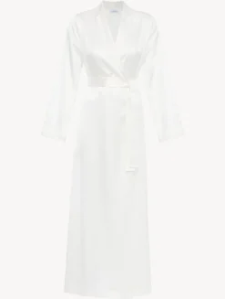 La Perla Bata Larga De Seda Blanca