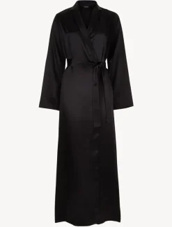 La Perla Bata Larga De Seda Negra