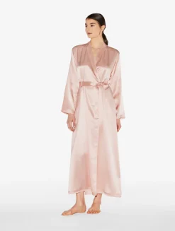 La Perla Bata Larga De Seda Rosa Empolvado
