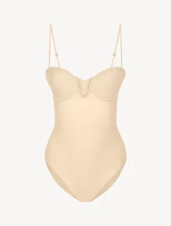 La Perla Body Acolchado Con Aros Y Escote En U Color Leche