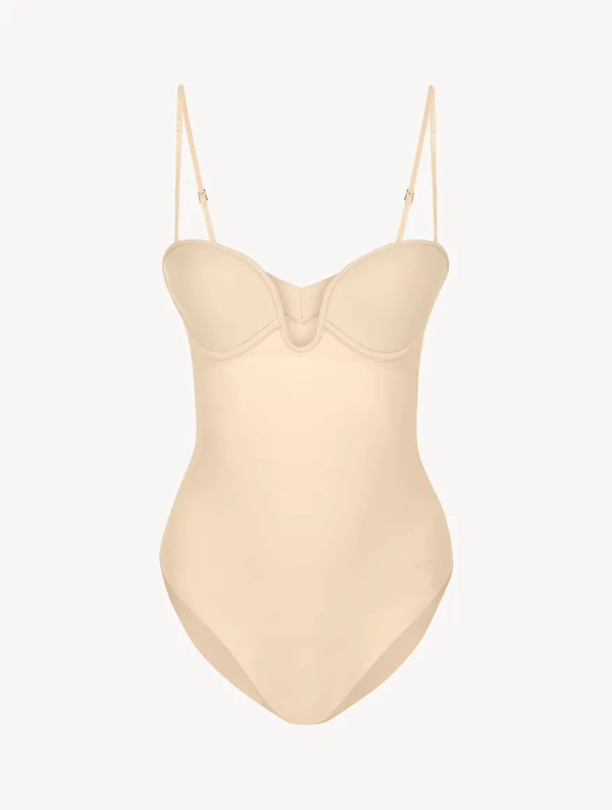 La Perla Body Acolchado Con Aros Y Escote En U Color Leche