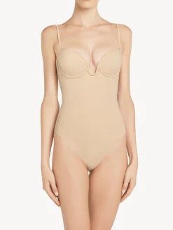 La Perla Body Acolchado Con Aros Y Escote En U Color Leche