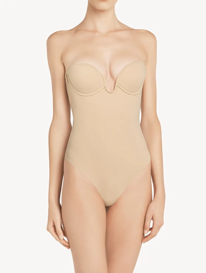La Perla Body Acolchado Con Aros Y Escote En U Color Leche