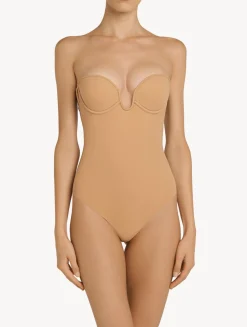 La Perla Body Acolchado Con Aros Y Escote En U Color Amaretto
