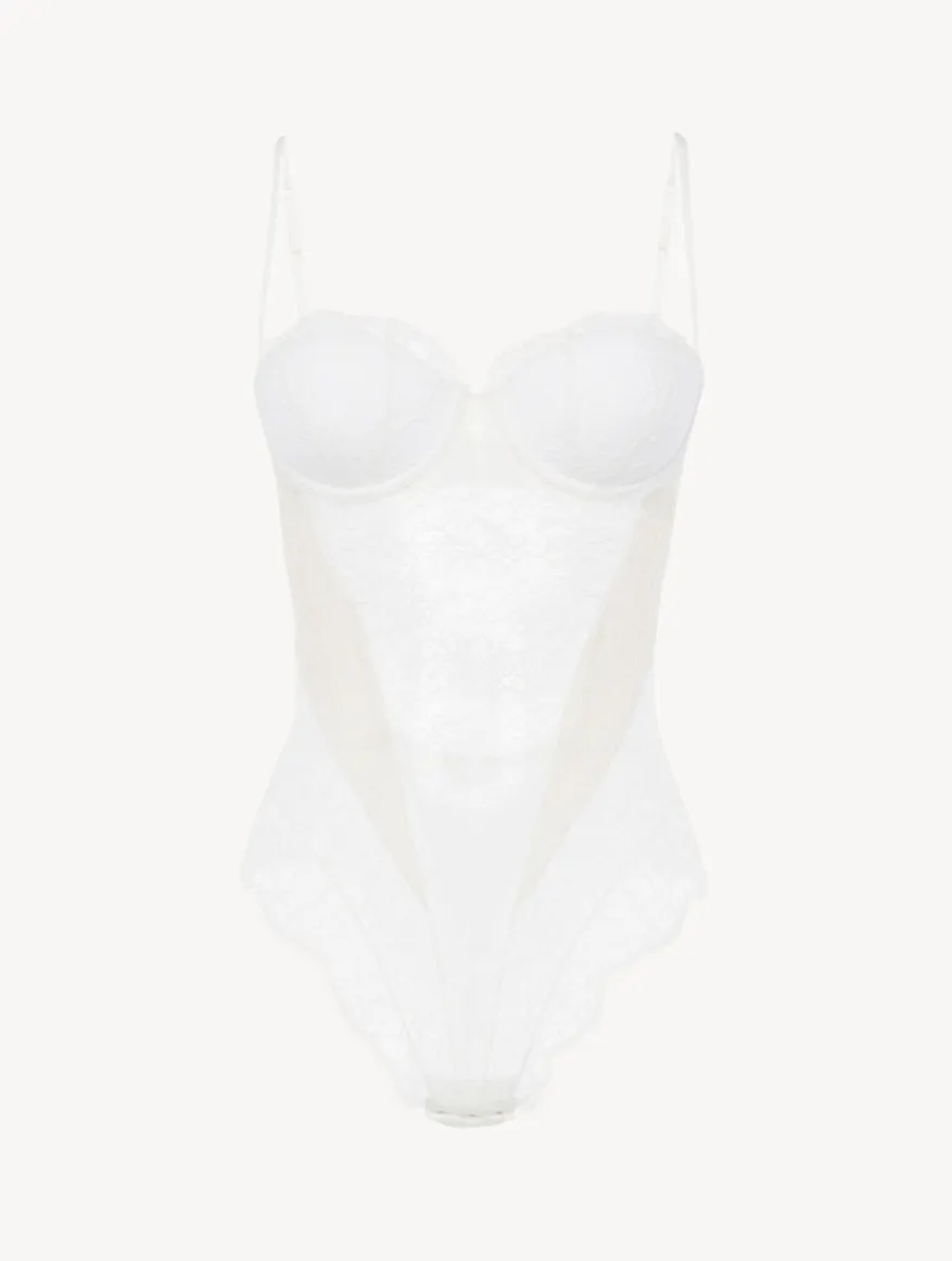 La Perla Body Con Encaje De Color Hueso