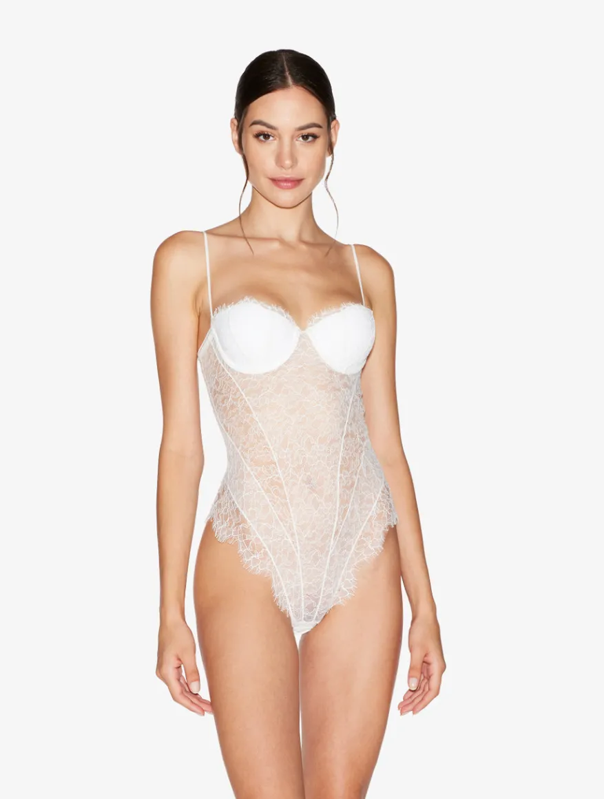 La Perla Body Con Encaje De Color Hueso
