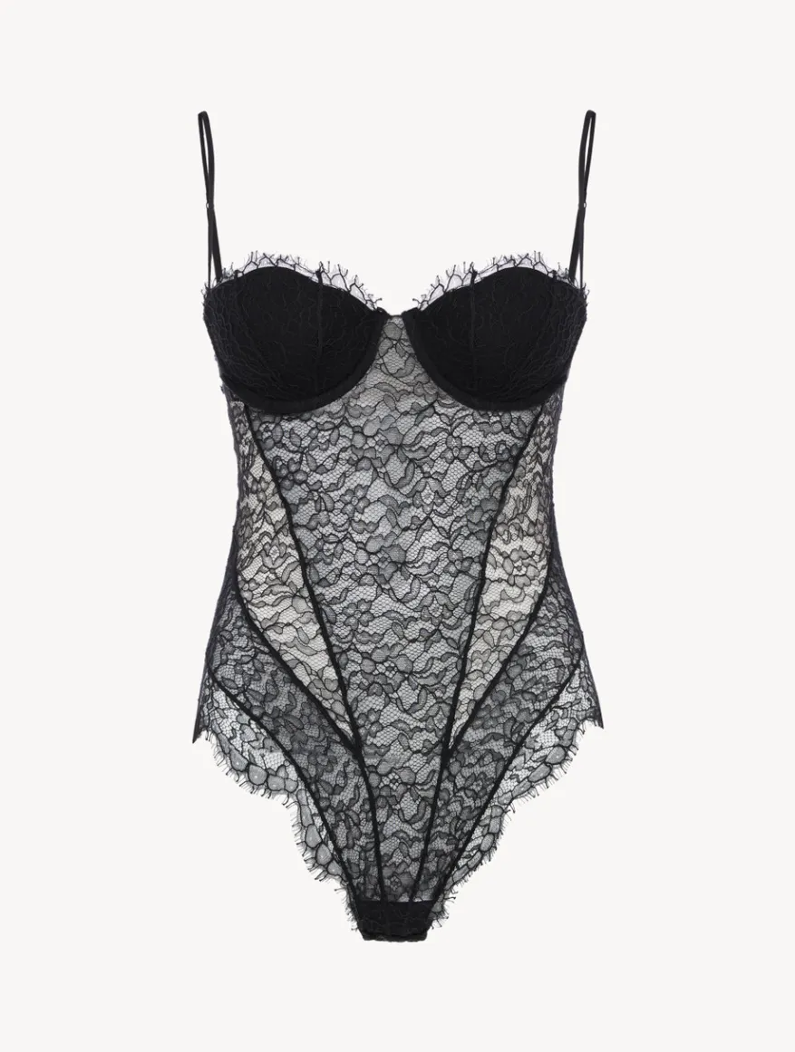 La Perla Body Con Encaje De Color Ónix