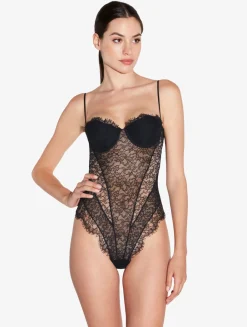La Perla Body Con Encaje De Color Ónix
