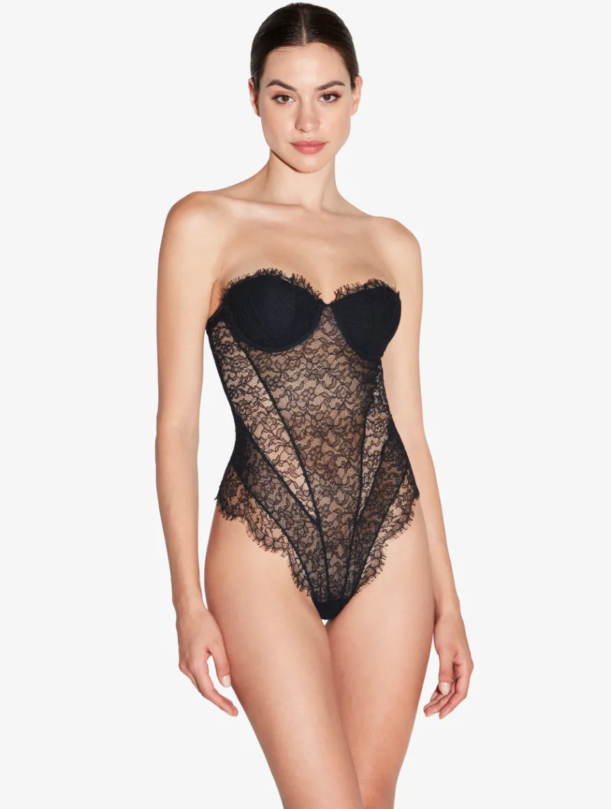 La Perla Body Con Encaje De Color Ónix