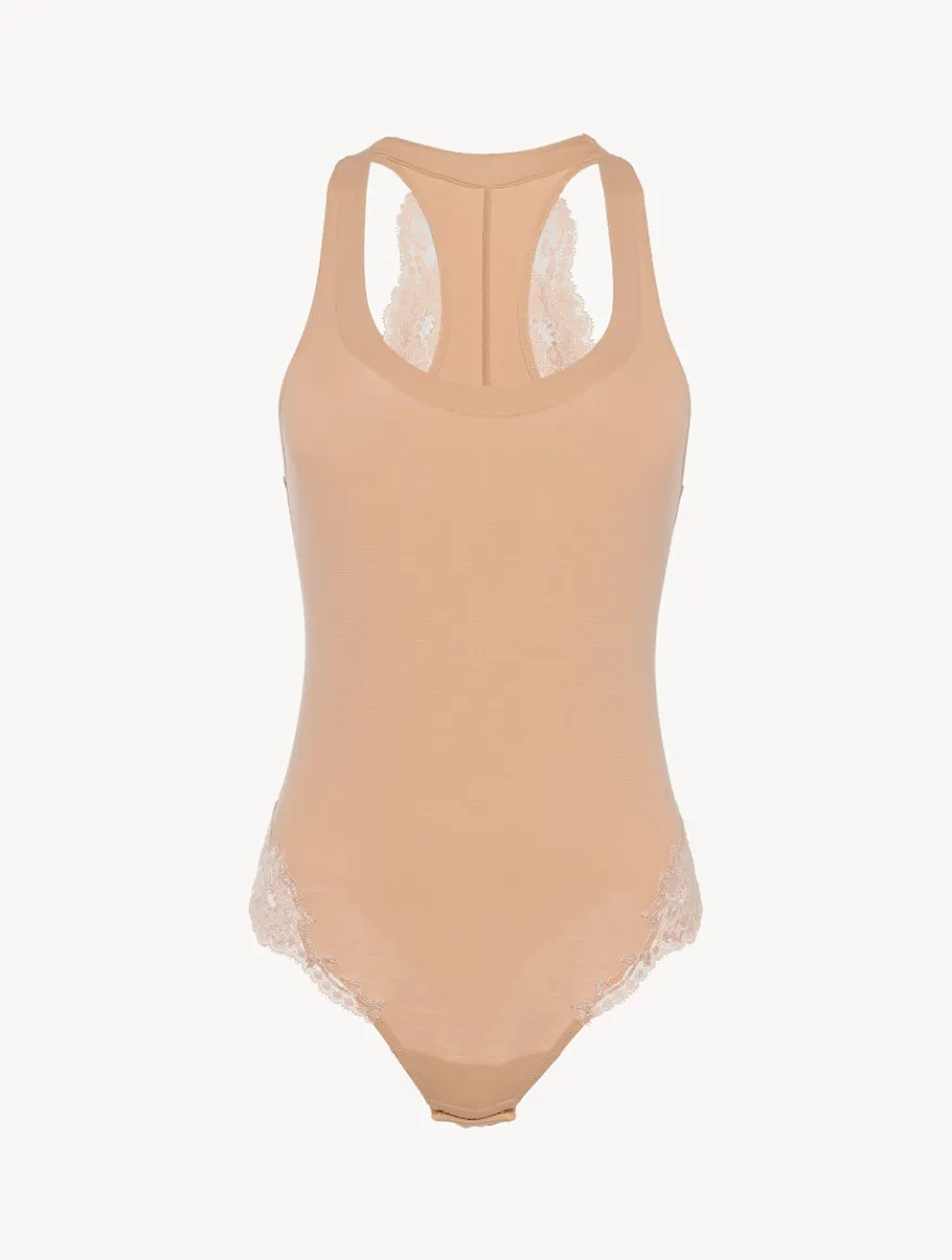 La Perla Body Con Espalda Nadadora De Algodón Natural