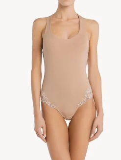 La Perla Body Con Espalda Nadadora De Algodón Natural