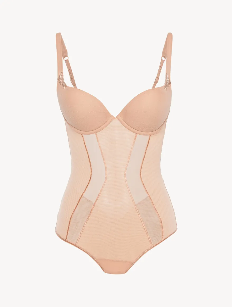 La Perla Body De Tul Elástico Beis