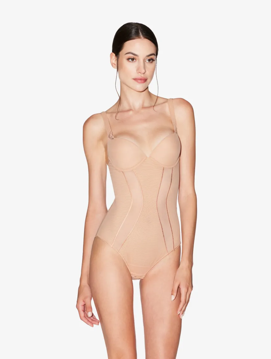 La Perla Body De Tul Elástico Beis