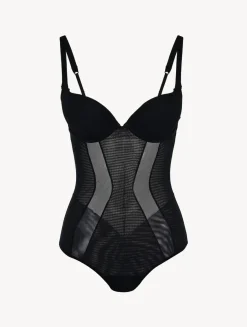 La Perla Body De Tul Elástico Negro