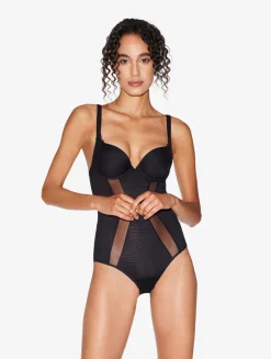 La Perla Body De Tul Elástico Negro