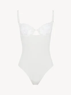 La Perla Body Hueso Con Tul Bordado
