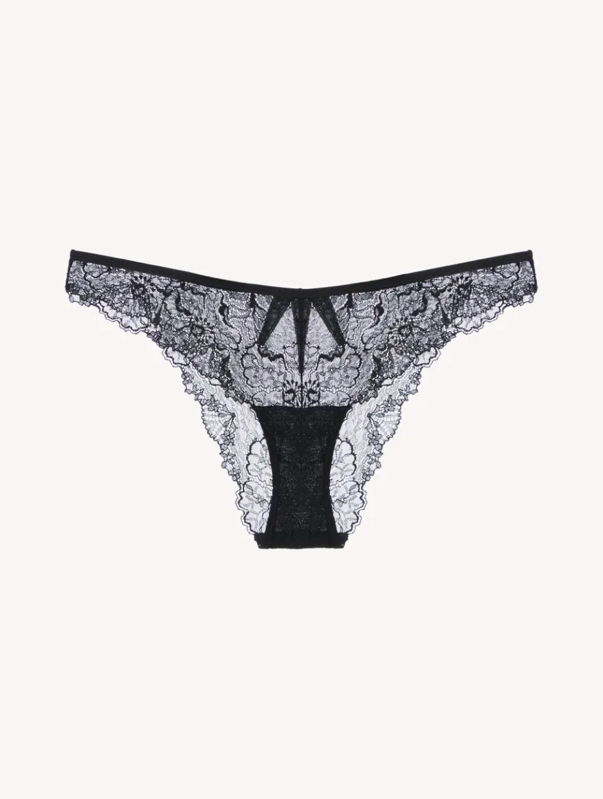 La Perla Braguita Brasileña Con Encaje Leavers Negra