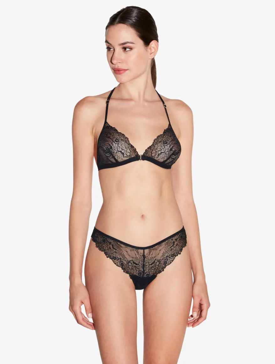 La Perla Braguita Brasileña Con Encaje Leavers Negra