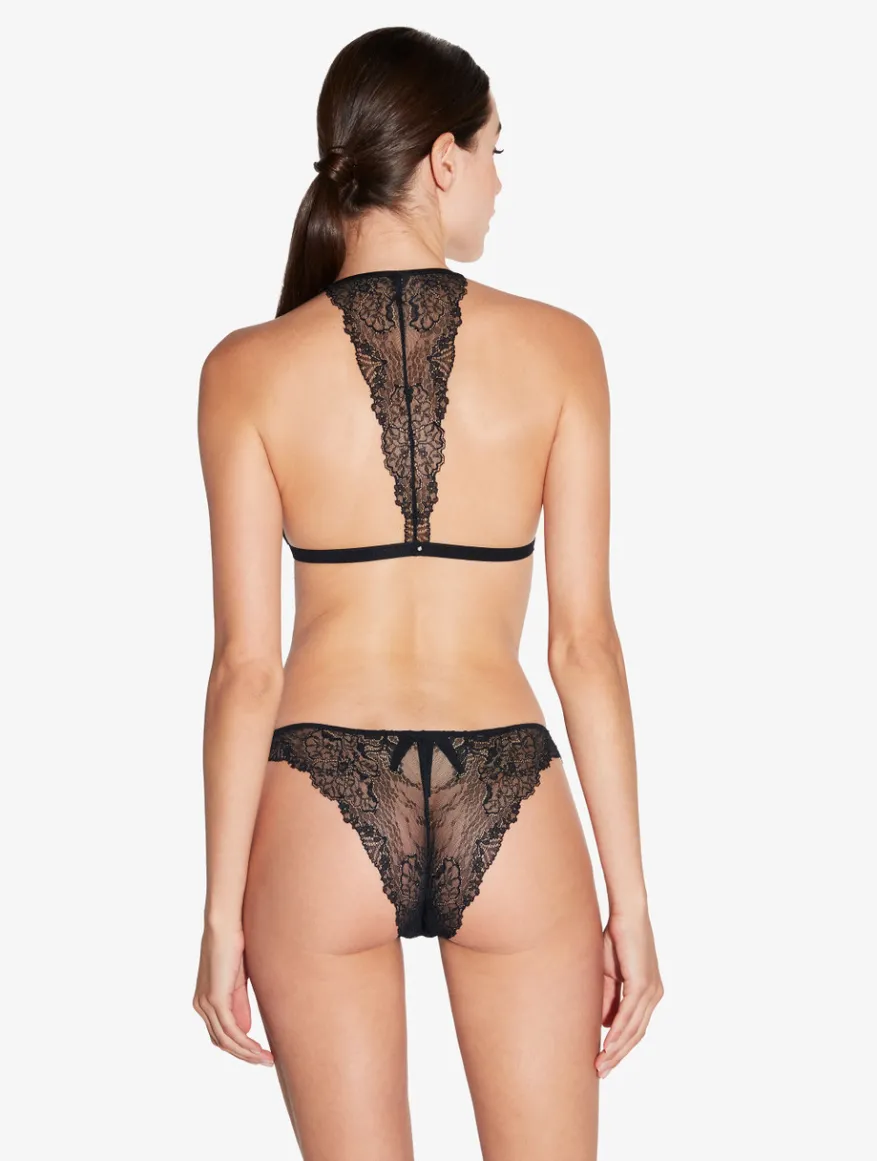 La Perla Braguita Brasileña Con Encaje Leavers Negra