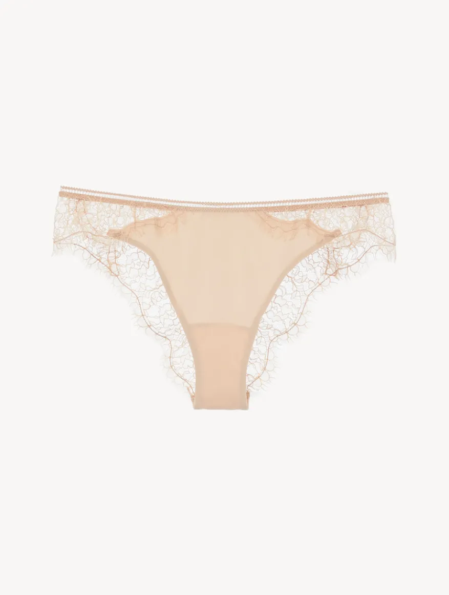 La Perla Braguita Brasileña Con Encaje De Color Rosa Antiguo