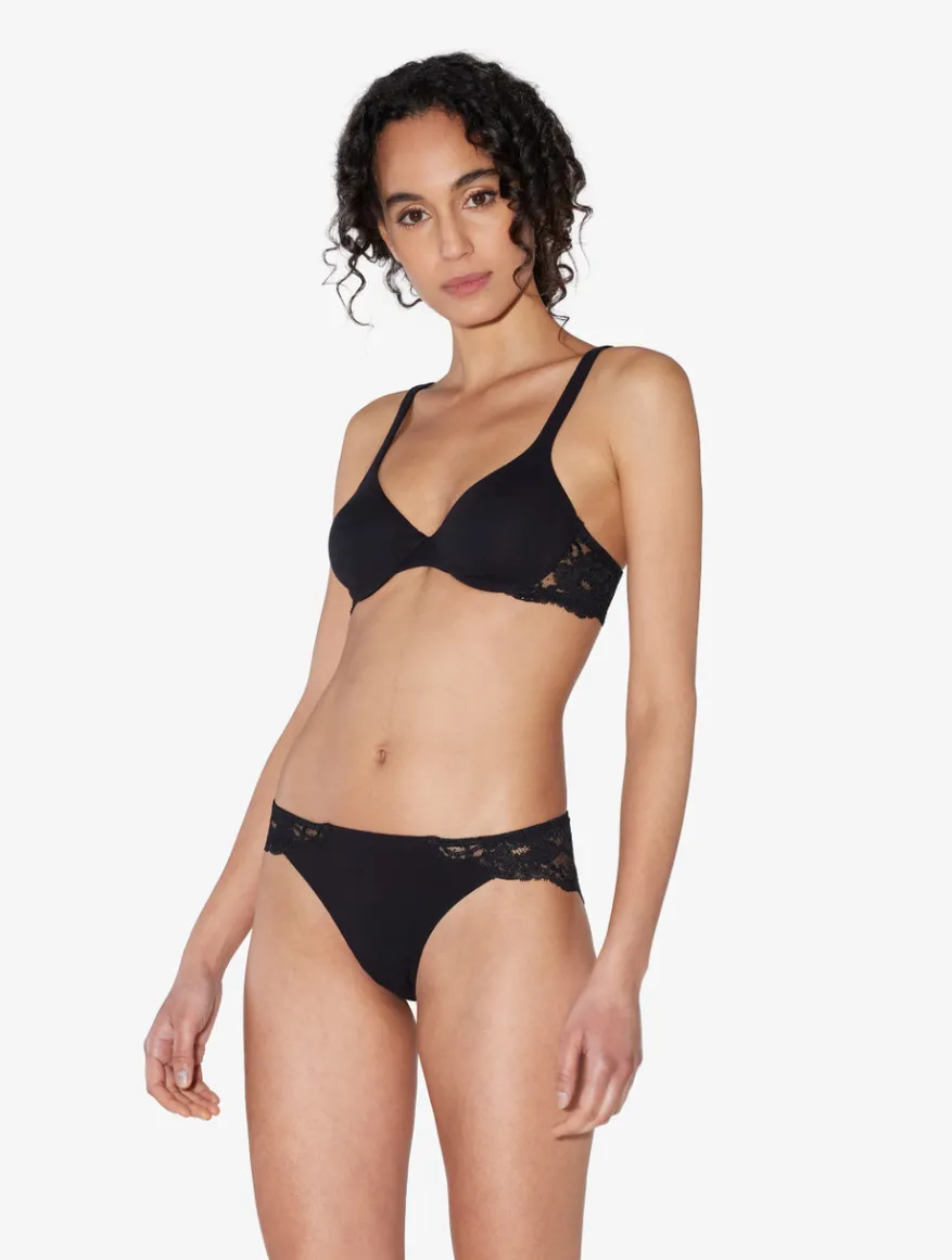 La Perla Braguita Brasileña De Algodón Negro