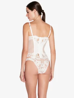 La Perla Braguita Brasileña De Color Roto Con Encaje Leavers De Algodón