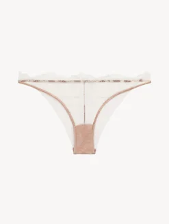La Perla Braguita Brasileña De Color Claro Y Rosa Nude Con Encaje Leavers