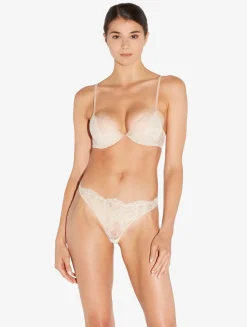 La Perla Braguita Brasileña De Color Claro Y Rosa Nude Con Encaje Leavers