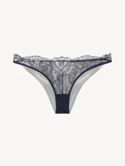 La Perla Braguita Brasileña De Color Acero Y Negro Con Encaje Leavers