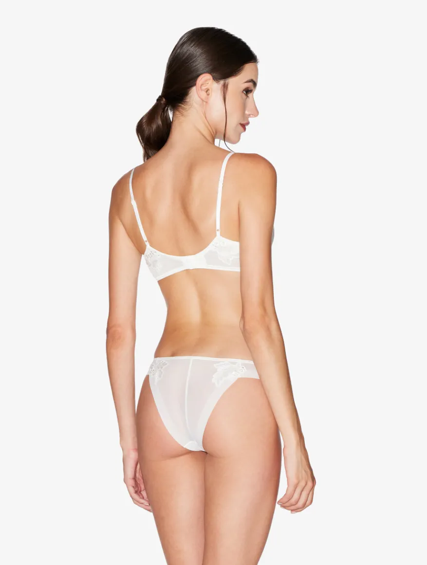 La Perla Braguita Brasileña De Tul Elástico Blanquecino