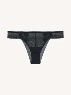 La Perla Braguita Brasileña De Tul Elástico Negro