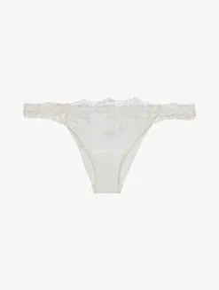 La Perla Braguita Brasileña En Lycra Con Tul Bordado Blanquecino