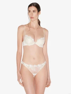La Perla Braguita Brasileña En Lycra Con Tul Bordado Blanquecino