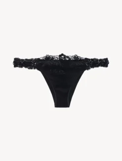 La Perla Braguita Brasileña En Lycra Con Tul Bordado Negro