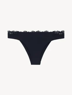 La Perla Braguita Brasileña En Lycra Negra Con Macramé